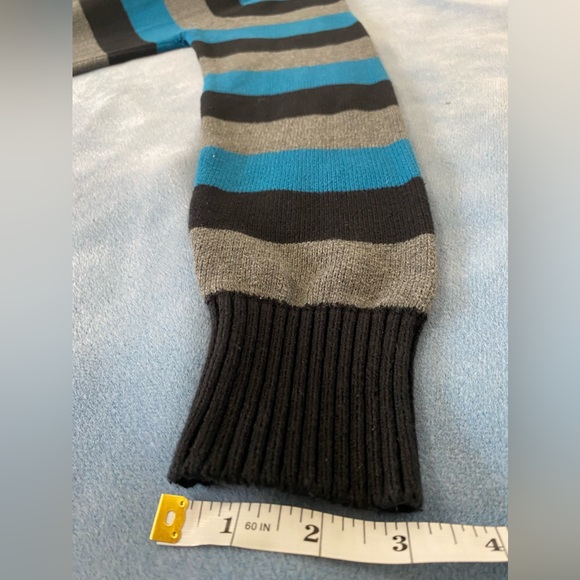 Carbon men’s black, gray & blue 1/4 zip 100% cotton sweater - Picture 13 of 14